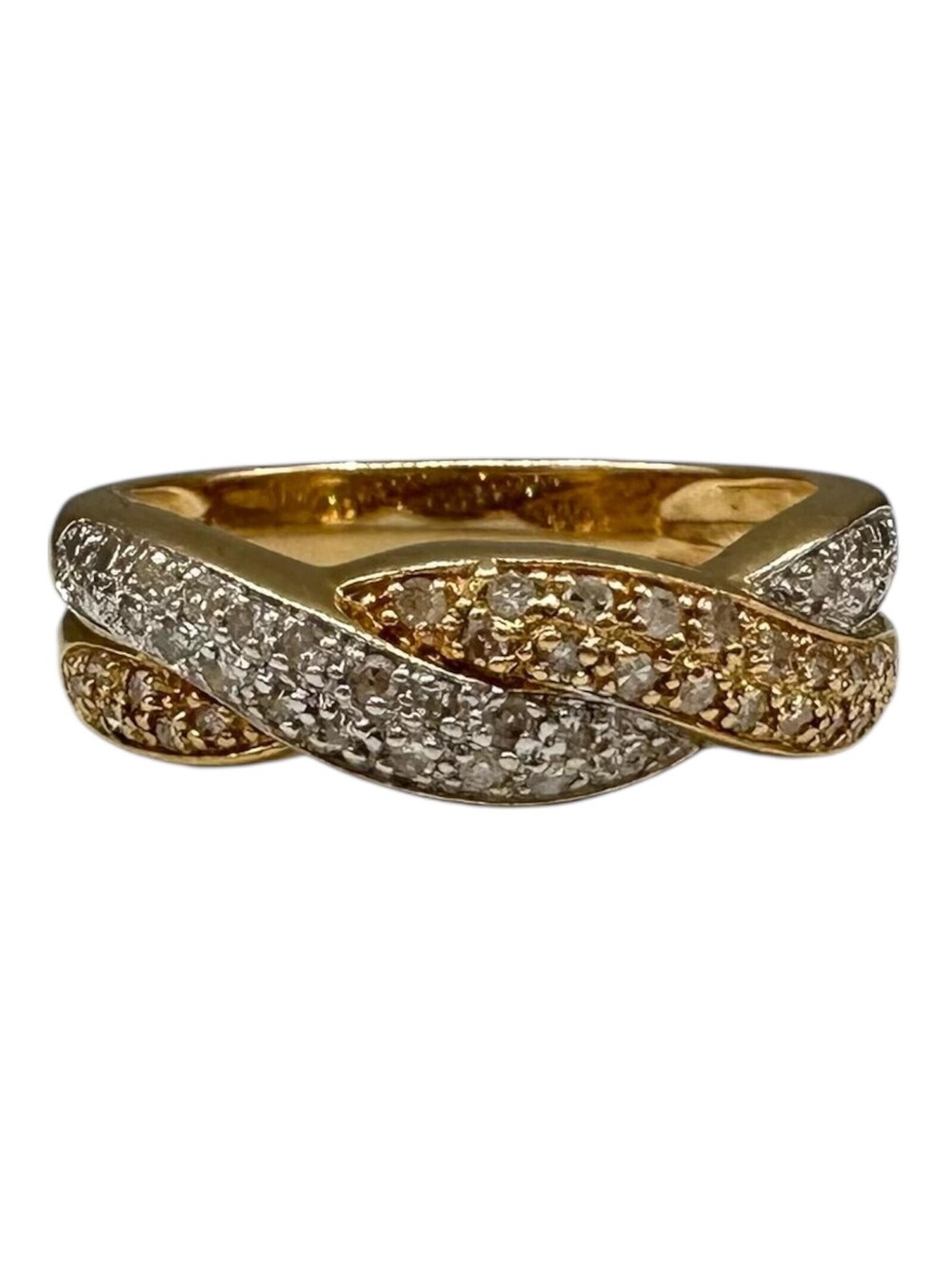 0.50ctw Estate Diamond Twist Ring 14K Yellow Gold Size 7